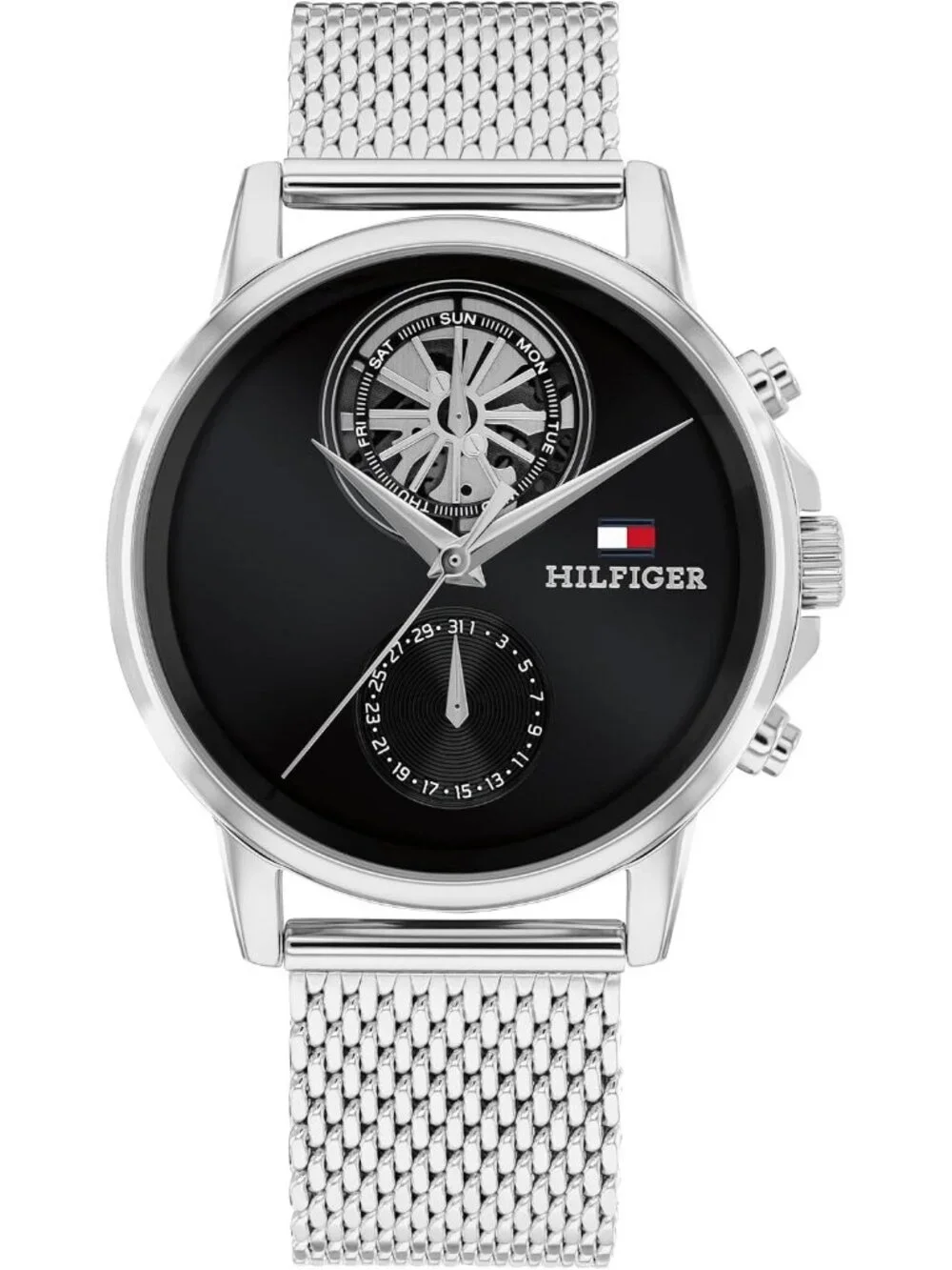 Men’s Silver Skeleton Sub-Eye Dial Water Resistant up to 50m Quartz Wrist Watch